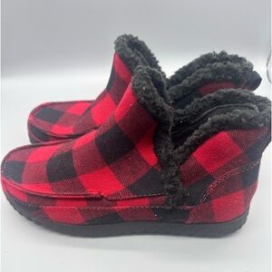 Kim Rogers's buffalo plaid ankle booties size 6